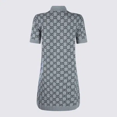 Gucci Gg Wool Dress With Ribbed Profiles In Multi