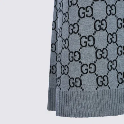 Gucci Gg Wool Dress With Ribbed Profiles In Multi