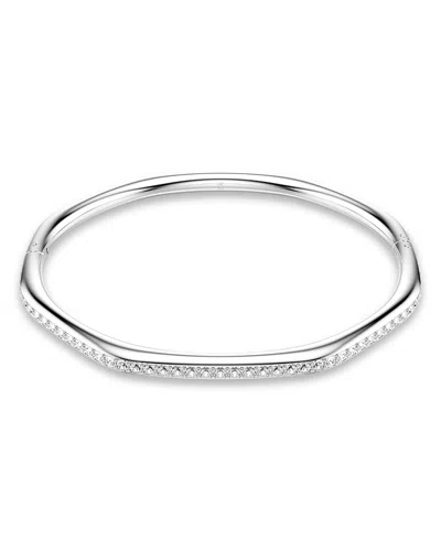 Swarovski Dextera Pave Crystal Geometric Bangle Bracelet In Metallic