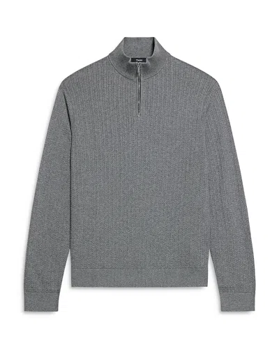 Theory Walton Quarter Zip Sweater In Gray