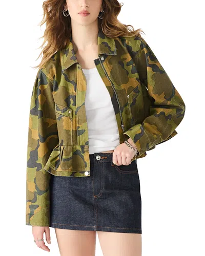 Steve Madden Sloan Camo Cotton Twill Jacket In Green