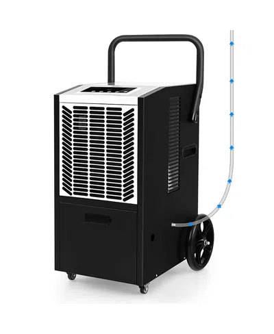 Costway 163 Pints Commercial Dehumidifier With Pump & Drain Hose Heavy Duty Dehumidifier In Black