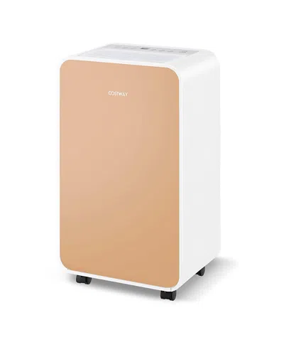 Costway Portable 32 Pints/day Dehumidifier For Home Basement With 3 Modes In Brown