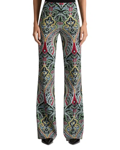 Alice And Olivia Teeny Fit Flare Bootcut Pants In Multi