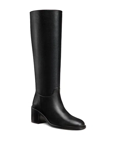 Stuart Weitzman Finn Knee High Leather Boot In Black