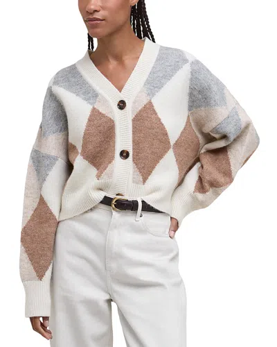 Barbour Silvia Diamond Jacquard Wool Blend Cardigan In Multi