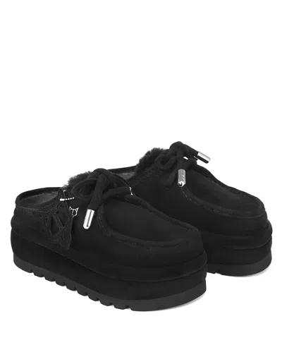 Naked Wolfe Blizzard Black Suede/shearling In Black-suede/shearling