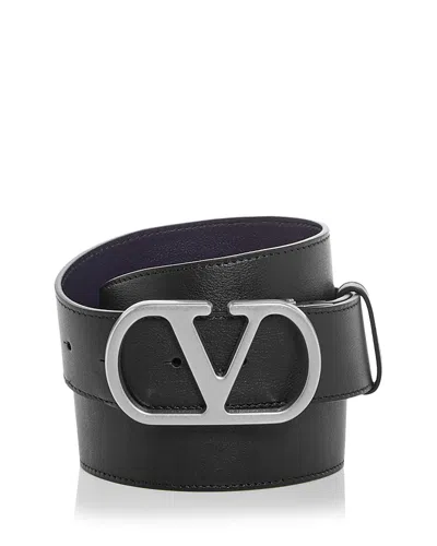 Valentino Garavani Vlogo Reversible Belt For Formal And Casual Occasions In Black