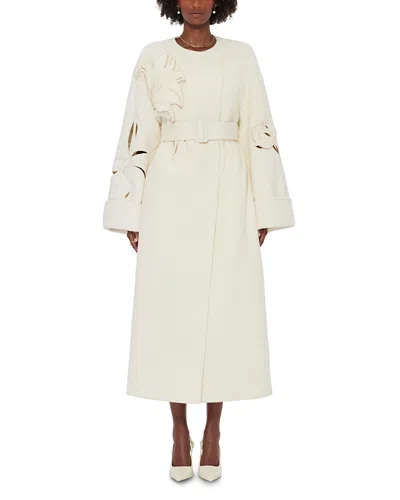 Leo Lin Celestine Wool Blend Coat Dress In White