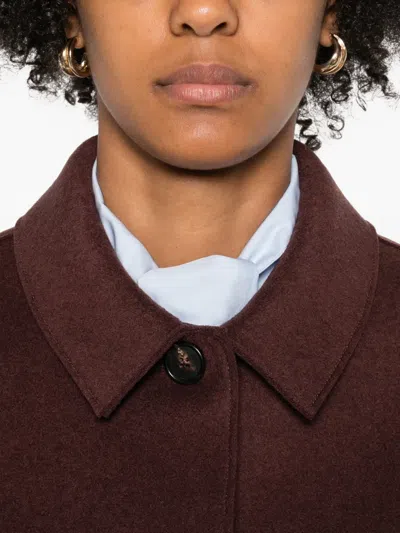 Rosso 35 Buttoned Patch-pocket Jacket In Burgundy