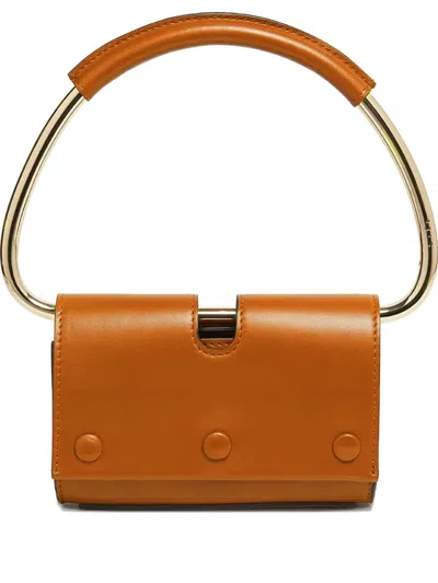 Stée Mini Neo Top-handle Leather Shoulder Bag In Brown