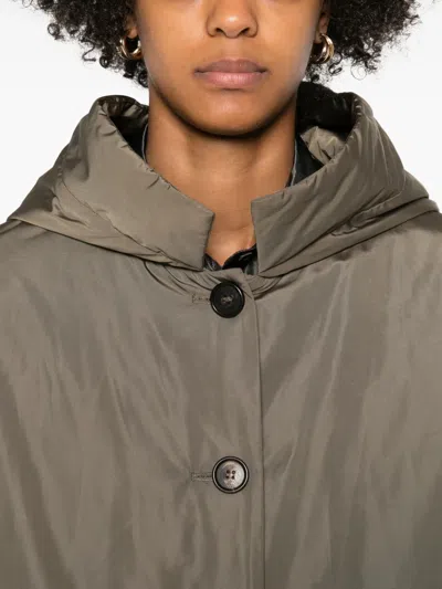 Rosso 35 Hooded Button Coat In Brown