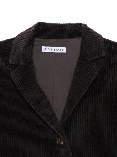 Rosso 35 Corduroy Three-button Jacket In Black