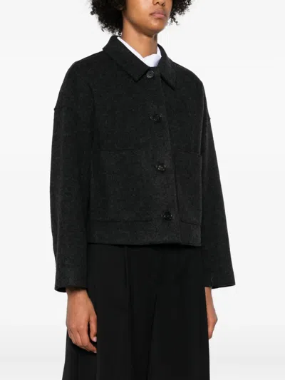 Rosso 35 Patch-pocket Button Jacket In Black