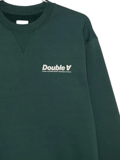 Wood Wood Wwjames Logo Sweatshirt In Green