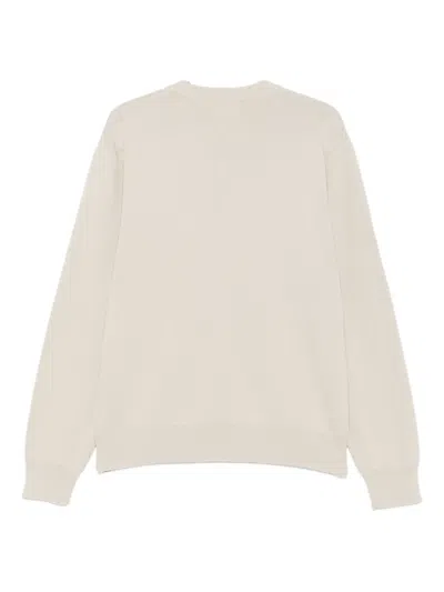 Wood Wood Wwcurt Logo-embroidered Crew-neck Sweater In Neutral