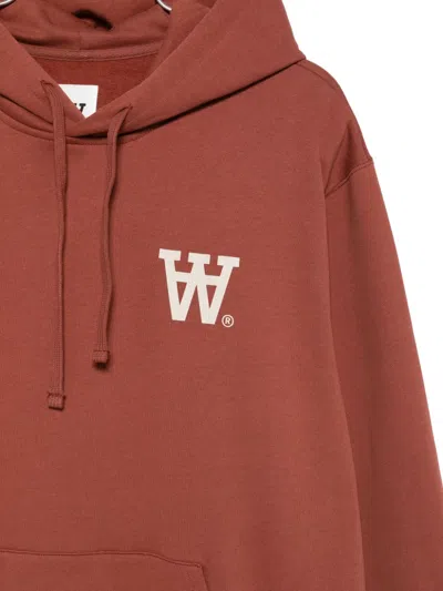 Wood Wood Wwcass Aa Logo-print Hoodie In Brown