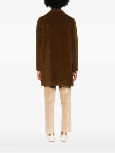 Rosso 35 Button-fastening Coat In Brown
