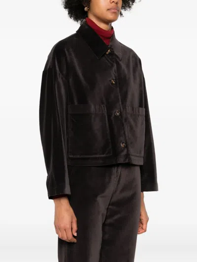 Rosso 35 Velvet Patch-pocket Jacket In Black