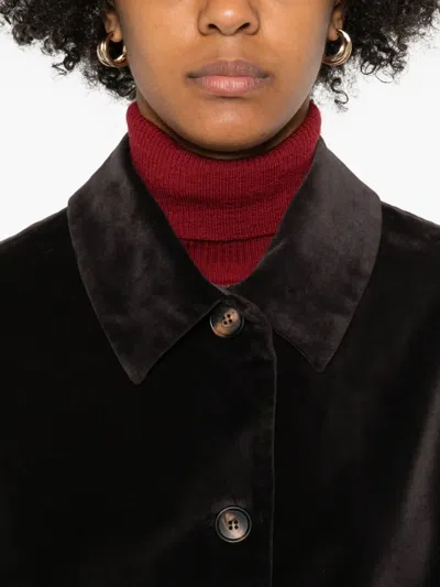 Rosso 35 Velvet Patch-pocket Jacket In Black