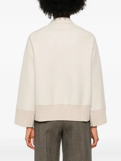 Rosso 35 Ribbed-cuff Button Jacket In Neutral