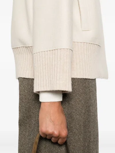 Rosso 35 Ribbed-cuff Button Jacket In Neutral