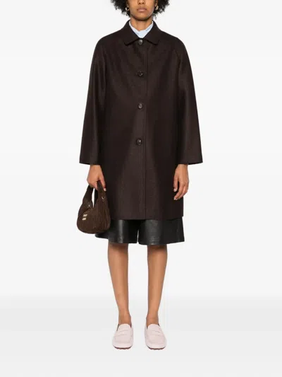 Rosso 35 Raglan-sleeve Button Coat In Brown