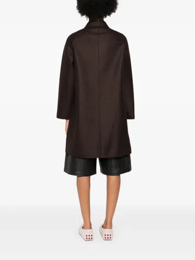 Rosso 35 Raglan-sleeve Button Coat In Brown