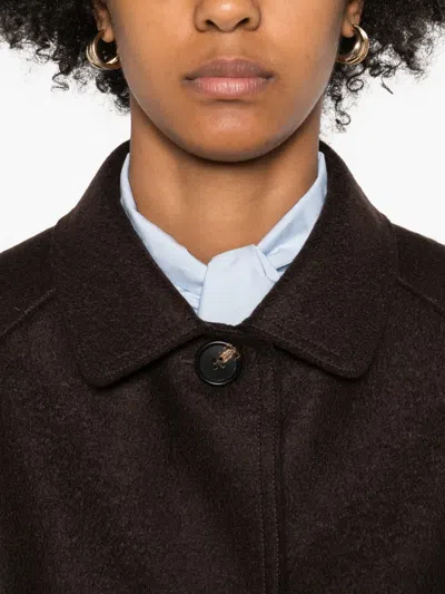 Rosso 35 Raglan-sleeve Button Coat In Brown