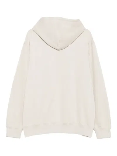 Wood Wood Logo-embroidered Hoodie In Neutral