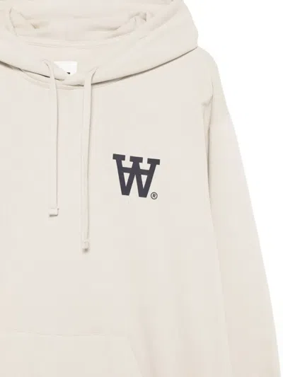 Wood Wood Logo-embroidered Hoodie In Neutral