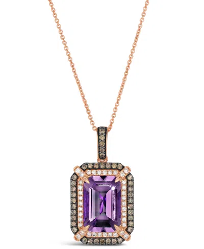 Le Vian Deep Sea Blue Topaz (3-9/10 Ct. T.w.), Chocolate Diamond (1/4 Ct. T.w.) And Nude Diamond (1/5 Ct. T. In Gold