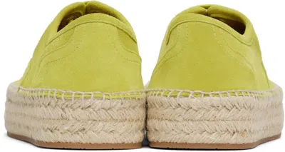 Jw Anderson Suede Lace-front Platform Espadrilles In Yellow