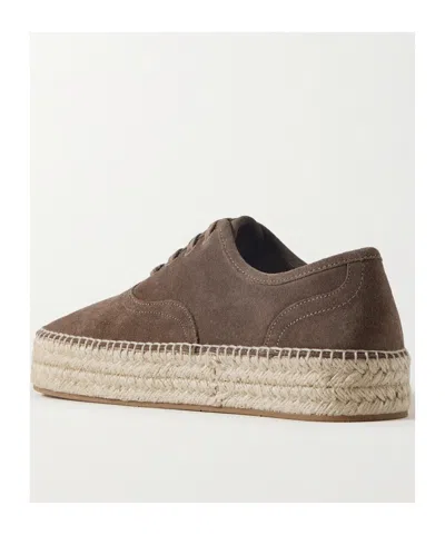 Jw Anderson Suede Espadrille Platform Sneakers In Brown