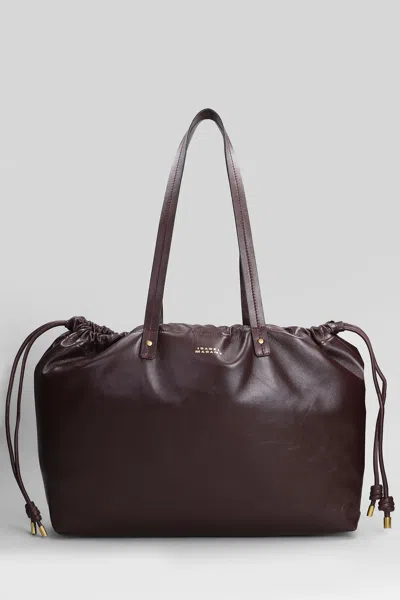 Isabel Marant Silven Ew Tote In Bordeaux Leather In Burgundy