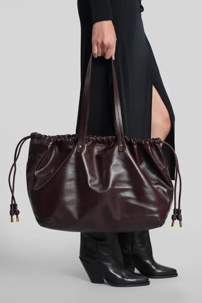 Isabel Marant Silven Ew Tote In Bordeaux Leather In Burgundy
