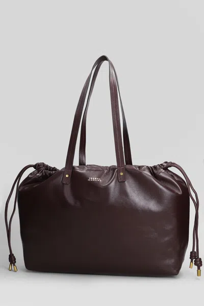 Isabel Marant Silven Ew Tote In Bordeaux Leather In Burgundy