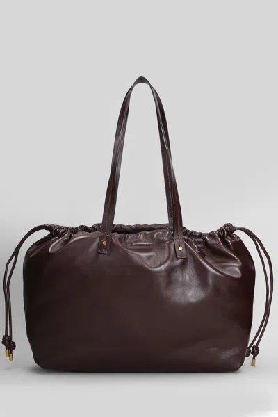 Isabel Marant Silven Ew Tote In Bordeaux Leather In Burgundy