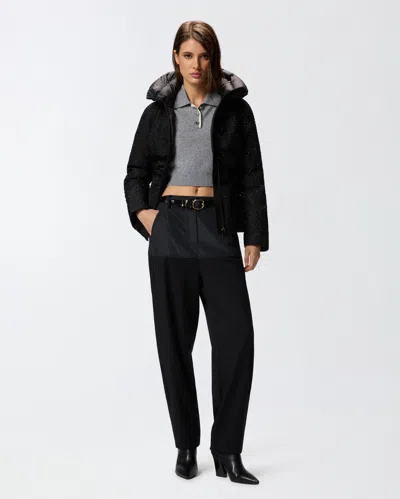 Pinko Down Jacket With High Collar In Black
