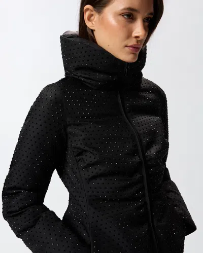 Pinko Down Jacket With High Collar In Black