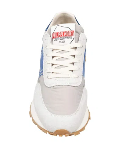 Philippe Model Running Sneakers In Technical Fabric And Suede In Nude