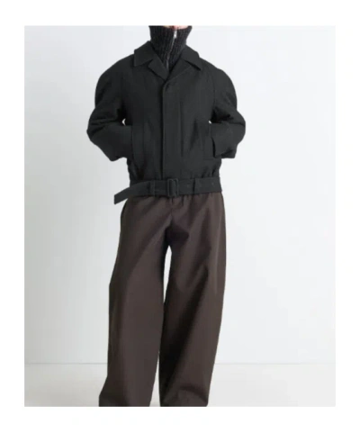 Lemaire Raglan-sleeve Belted Jacket In Black