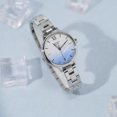 Casio Sheen Series Sea Wave Subject Stylish Simplicity Blue Lens Gradient Blue Sapphire Crystal In Metallic
