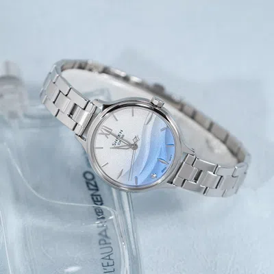 Casio Sheen Series Sea Wave Subject Stylish Simplicity Blue Lens Gradient Blue Sapphire Crystal In Metallic
