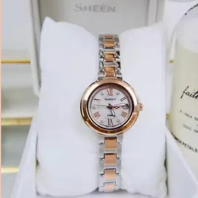 Casio Sheen Series Classic Fashiones Golden Waterproof Silver Analog In Metallic