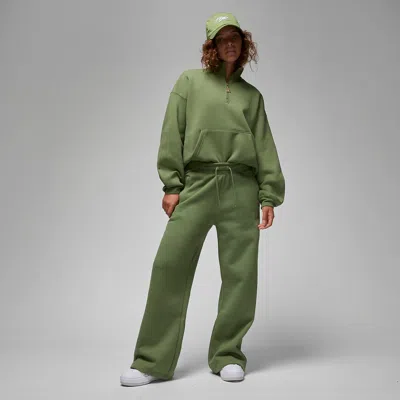 Air Jordan (wmns)  Flight Fleece 1/4 Zip Top 'sky J Light Olive' In Green