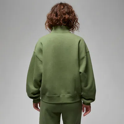Air Jordan (wmns)  Flight Fleece 1/4 Zip Top 'sky J Light Olive' In Green