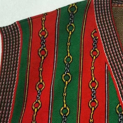Gucci Horsebit Chain Print V-neck Vest 'red Green' In Gold