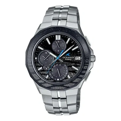 Casio Waterproof Sapphire Crystal Solar Powered Stainless Steel Strap Quartz Sports Mens Black Analo In Metallic