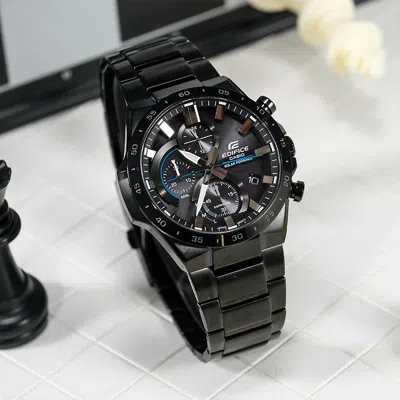Casio Edifice Classic Solar Powered Analog Watch 'black Sapphire Crystal'